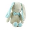 Doudou lapin gris beige bleu bébé Laboratoires KLORANE 22 cm carreaux (18946)