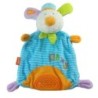 Doudou plat Lapin chien bleu vert orange Babysun Ahoy (17375)