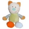 Doudou chat vert jaune orange bleu Bebe Reve Casino 25 cm (21890)