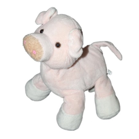 Doudou Peluche Cochon rose EMC Casino Animaux de la ferme 18 cm (13203)