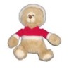 Peluche Ours beige Père Noël Bébé Rêve Casino 32 cm Manteau Capuche rouge (17070)