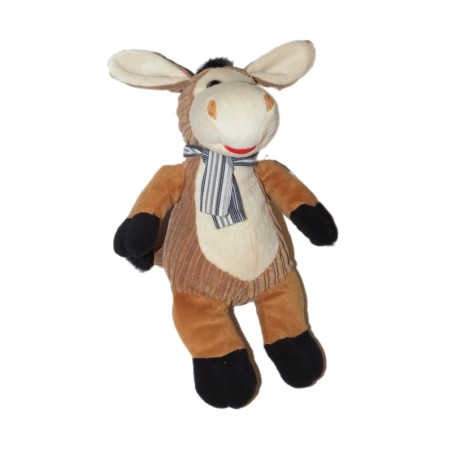 Peluche doudou Ane cheval marron 32 cm Les Petites Marie (26768)