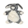 Doudou Lapin blanc gris chiné Casino 22 cm Bébérêve (27380)