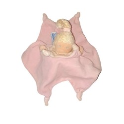 Doudou reversible poupee fille rose blanc Cache toi Trouve moi Nounours (24339)