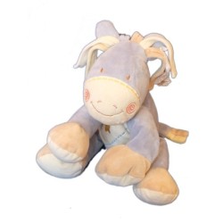 Doudou Peluche Bébé PONEY Cheval bleu KIABI Avda - L 22 cm Ref. Q8122 (6378)
