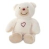 Doudou peluche Ours blanc beige coeur Kiabi 30 cm (26309)