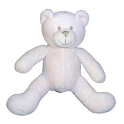 Doudou peluche OURS rose - OB - OBAIBI - H 18 cm (15972)