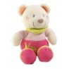 POMMETTE Doudou ours rose vert Quilles Cubes 25 cm (25841)