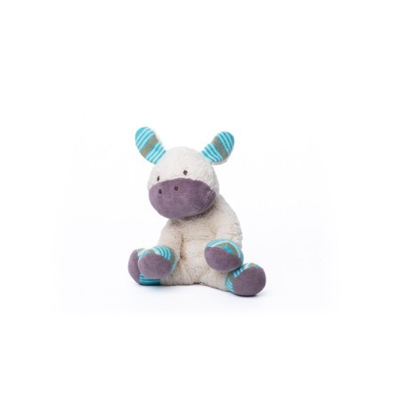 Peluche doudou Ane Frison et ses amis blanc mauve rayures Nature et Découvertes (28328)