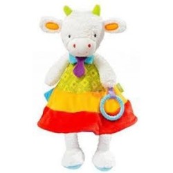Babysun Fluo Kiddo Doudou Mouchoir - Deluxe Vache orange rouge vert (17089)