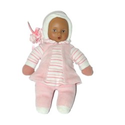 Petit poupon Gotz 22 cm Habits roses rayures esquimau metisse asiatique (27789)