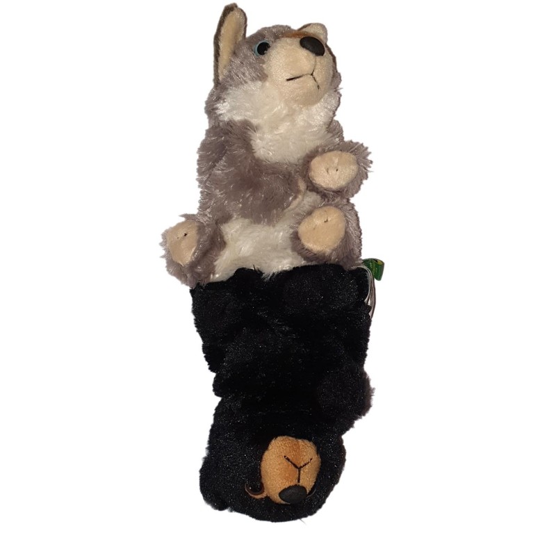 Peluche doudou Marionnette Reversible Ours Husky 32 cm Wild Republic (24361)