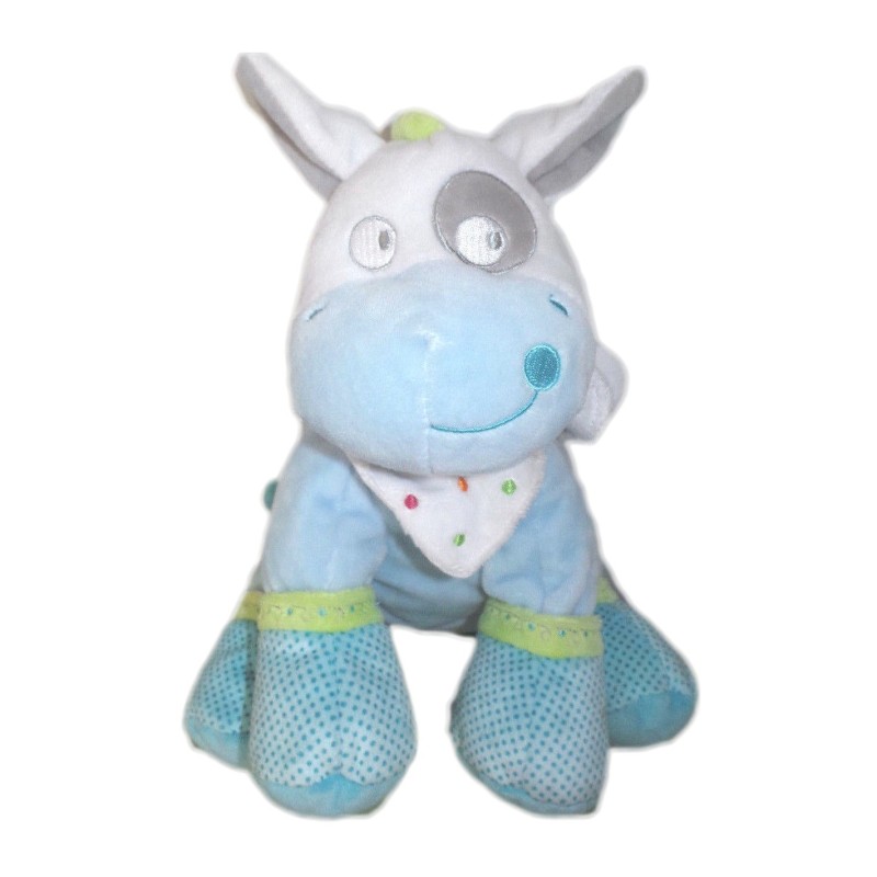 Peluche doudou vache bleue cheval poney 25 cm Mots d'Enfants 579/6753 (18858)