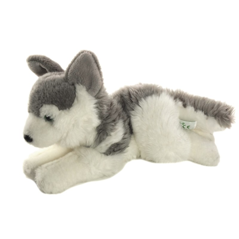 Peluche Chat Peluche Chien gris blanc HUSKY allonge 30 cm ANIMAblanc allonge 30 cm ANIMA (25304)