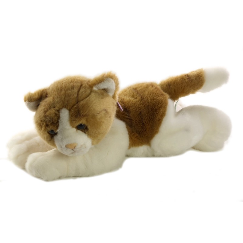 Peluche Chat marron blanc allonge 30 cm ANIMA (25303)