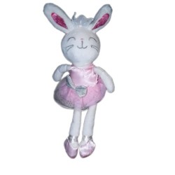 Doudou lapin blanc rose Tutu Danseuse Couronne Animaladventure 32 cm (21948)