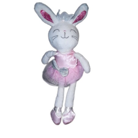 Doudou lapin blanc rose Tutu Danseuse Couronne Animaladventure 32 cm (21948)