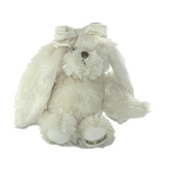 Peluche Lapin blanc noeud Louise Mansen 26 cm (23097)