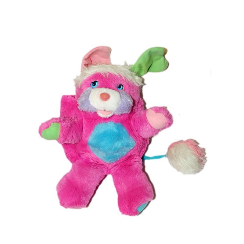 Peluche Popples rose fushia ventre bleu 30 cm Mattel 1986 Vintage (27037)