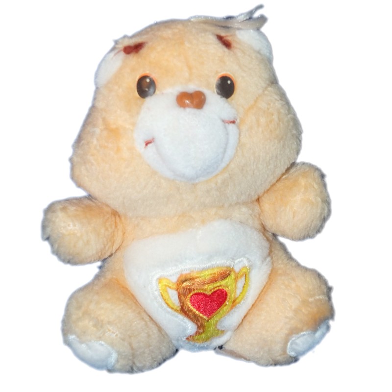 Peluche BISOUNOURS Care bear Plush - Groschampion Champ Bear Coupe - H 16 cm - Kenner 6269 (10636)