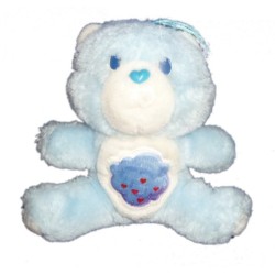 VINTAGE Doudou peluche BISOUNOURS bleu nuage CARE BEARS Grognon Grognours Grumpy Bear Kenner 16 cm (9521)