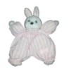 Doudou Lapin blanc rose tissu rayures 30 cm Tartine et Chocolat (21719)