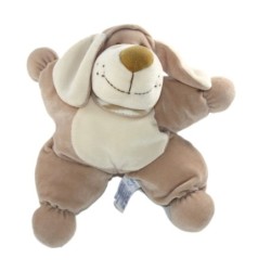 Doudou Coussin chien beige grelot 25 cm Nounours (23251)