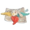 Doudou plat chien gris Diablotin jaune rouge bleu Baby Nat' Pétales (13493)