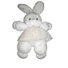Peluche doudou lapin blanc beige rayures Tartine et Chocolat 30 cm (20876)