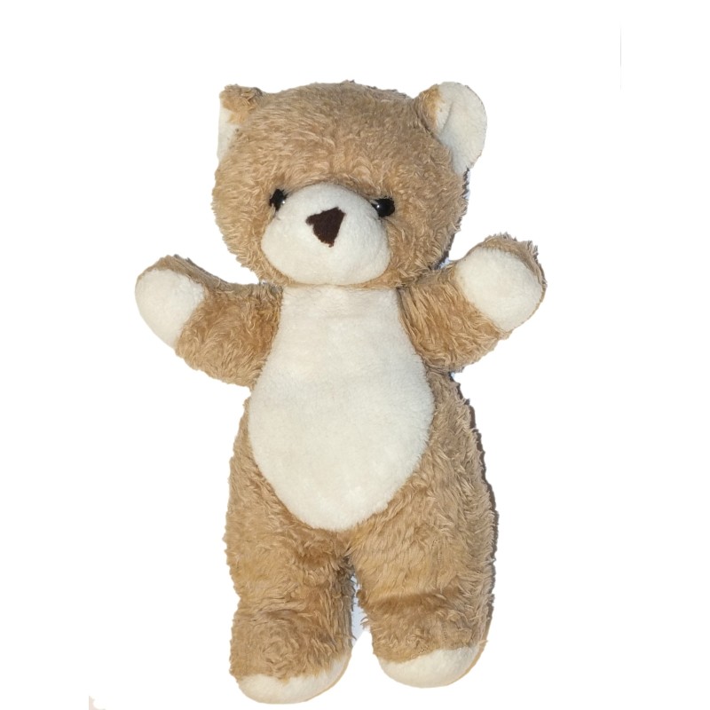 Peluche ours AJENA NOUNOURS bleu langue rouge tirée vintage 29 cm