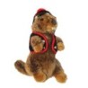 Peluche Marmotte marron Sonore chant Yodel Bonnet rouge fleurs 28 cm Anima (27512)