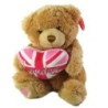 Peluche Doudou Ours beige Coeur London 19 cm KEEL TOYS (26408)