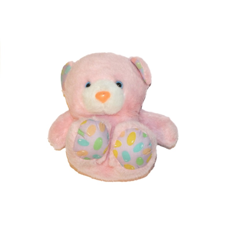 Ancienne peluche ours rose Damart Ballons (27430)
