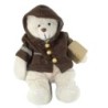 NEUF Peluche Ours beige gilet marron Damart 38 cm (23505)