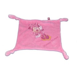 Doudou plat rose MINNIE Mouse - Disney Carrefour - 4 noeuds (12005)