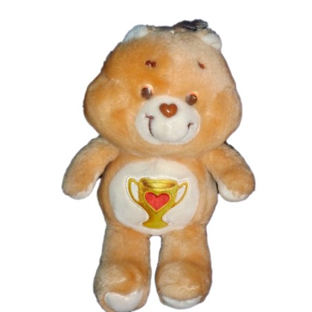 VINTAGE - Peluche BISOUNOURS Care Bear Plush - Groschampion Champ Bear Coupe - H 34 CM KENNER (10420)