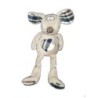 Peluche doudou Souris grise beige carreaux bleux 40 cm CA Crédit Agricole Centre Loire (19629)