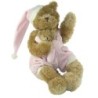 Peluche Ours beige dormeur Pyjama doudou rose Louise Mansen 35 cm (23096)