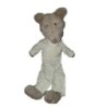 Peluche ours Loup Souris rat gris salopette Louise Mansen 42 cm (22011)