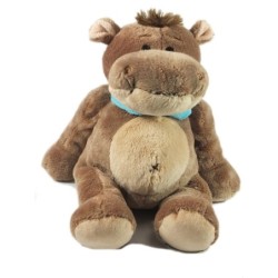 Doudou peluche Hippopotame gris foulard bleu 30 cm Althans club (18159)