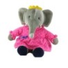 Peluche Doudou Elephant CELESTE Babar Grise robe rose 38 cm (19653)