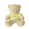 Doudou Peluche OURS beige Pull Jaune Coeur - KIABI - H 24 cm (6360)