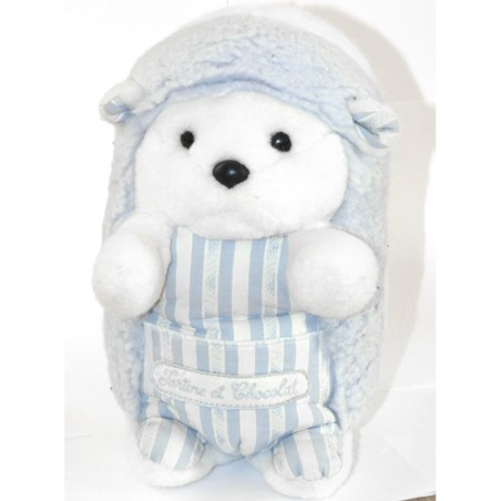 TARTINE ET CHOCOLAT Doudou peluche Herisson Bleu blanc 28 cm (18738)
