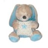 Peluche musicale Doudou Lapin bleu Coussin Mots d Enfants 22 cm (25466)