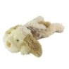 Peluche Chien allongé couché ecru creme beige noeud Carreaux Gipsy 38 cm (22837)