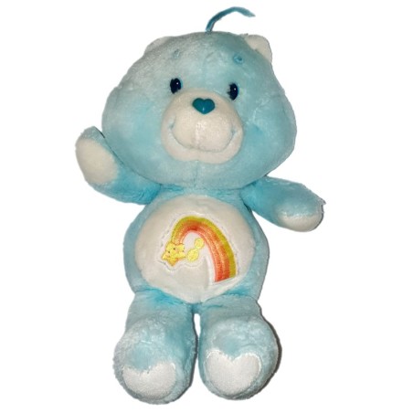 Peluche ours BISOUNOURS bleu Arc en ciel - KENNER 1984 - 32 cm (22757)