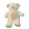 Grande peluche doudou Ours blanc beige Kiabi 50 cm longs poils (27583)