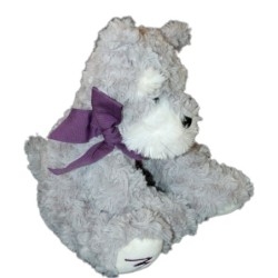 Peluche CHIEN Gris - MARIONNAUD - 25 cm (20891)