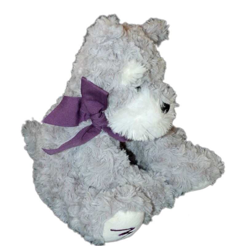Peluche CHIEN Gris - MARIONNAUD - 25 cm (20891)