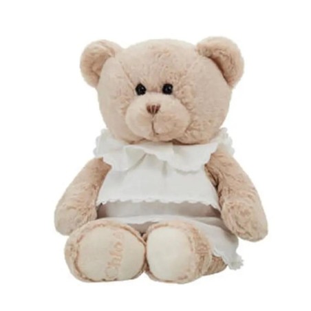 Peluche ours beige robe blanche Marionnaud 2002 Chloe 38 cm (21871)